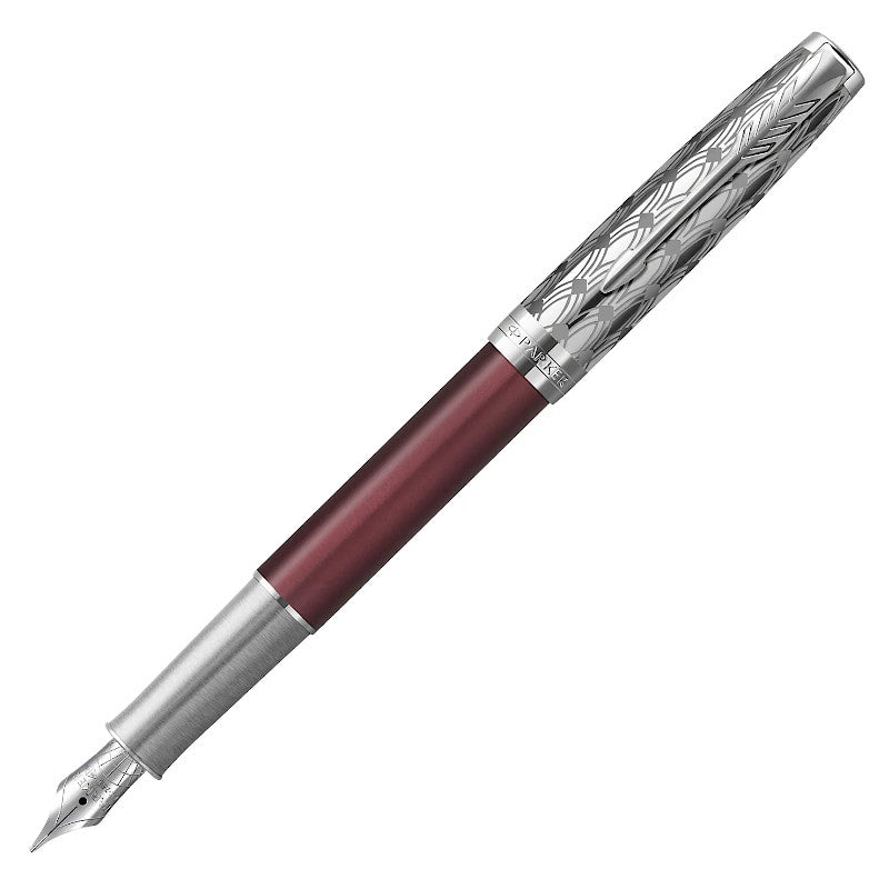 Parker Sonnet Premium Metal & Red Lacquer CT 18K Nib