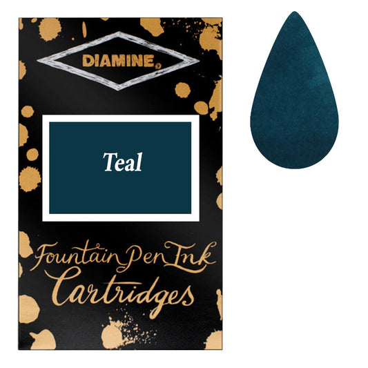 Diamine-Patronen, blaugrüne Tinte, 18 Stück